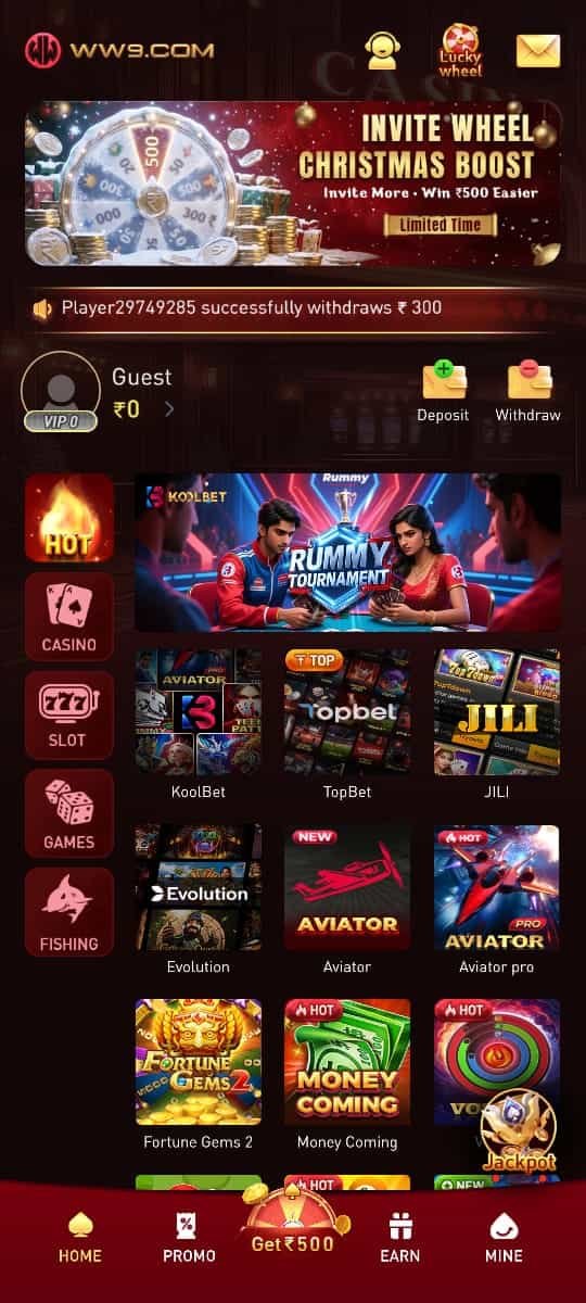 WW9 internet casino-inspired game icon in selected bold red 3D style